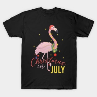 christmas in july summer flamingo T-Shirt